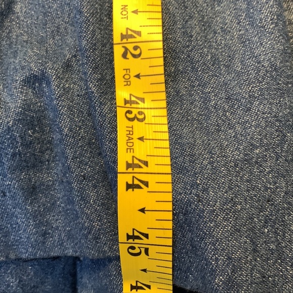 Eddie Bauer dress button down removable collar denim long sleeve pockets L farm - Picture 10 of 13